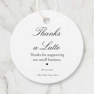 Thanks a Latte Round Coffee Gift Tag