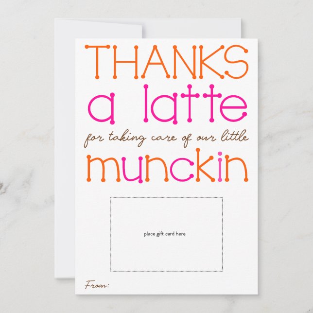 Thanks a latte Teacher Appreciation Card (Front)