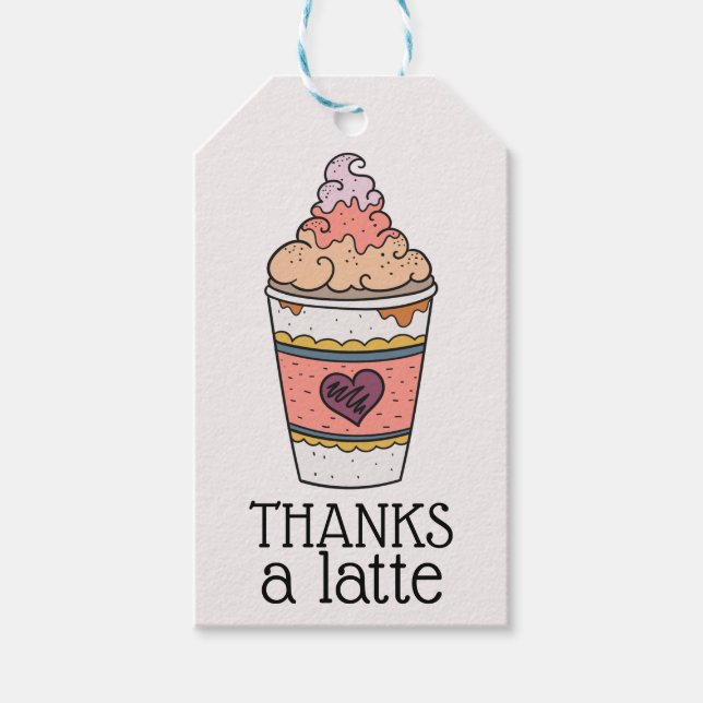 Thanks a latte Thank You Tag (Front)