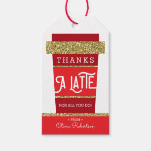 Thanks A Latte, Thank You Tag, Appreciation Gift Tags