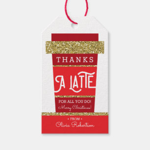 Thanks A Latte, Thank You Tag, Christmas Tag
