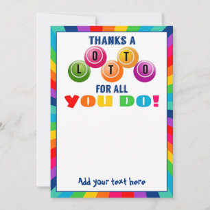 thanks a Lotto scratch card volunteer gift card