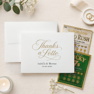 Thanks a Lotto Wedding Favour Gold Lottery Ticket Envelope