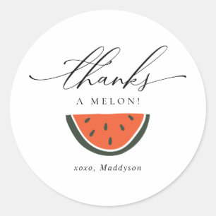 Thanks a Melon Birthday Favour Classic Round Sticker