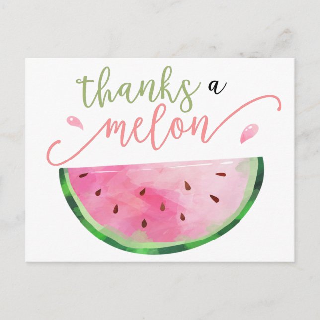 Thanks a Melon Thank You Postcard (Front)