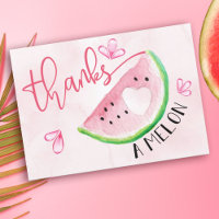 Thanks a Melon Watercolor Watermelon