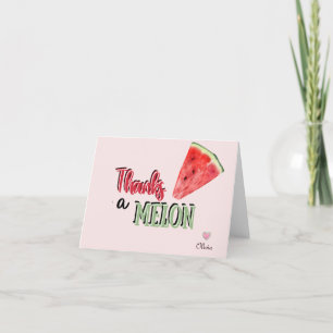 Thanks a Melon Watermelon Birthday Thank You Card