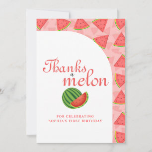 Thanks a Melon Watermelon Flat Thank You Card
