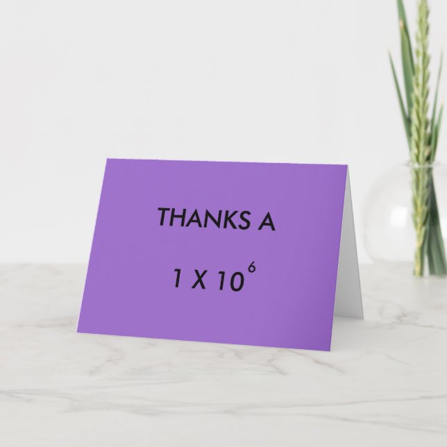 THANKS A MILLION - thank-you card (Front)