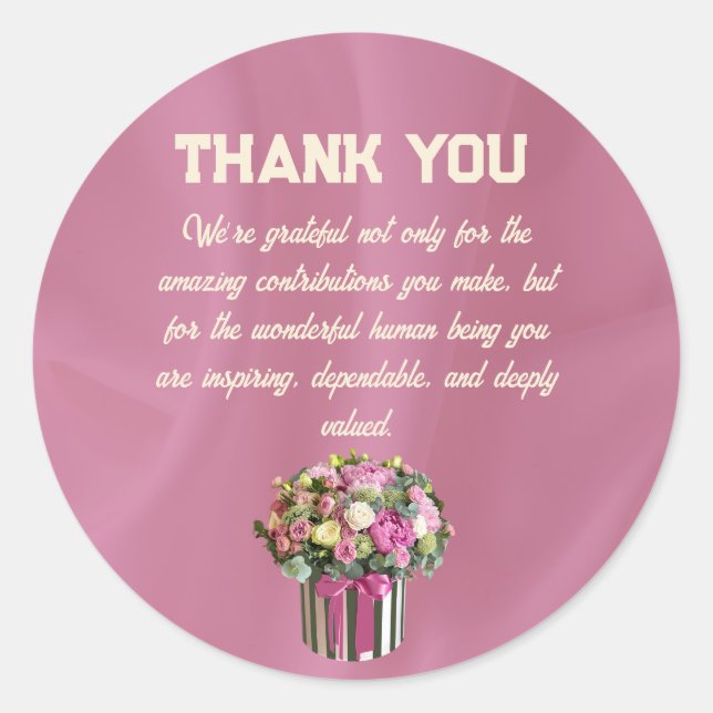 Thanks Appreciation Administrative Professionals Classic Round Sticker (Front)