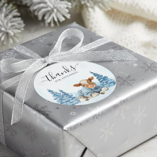 Thanks Baby Cow Christmas Winter  Classic Round Sticker
