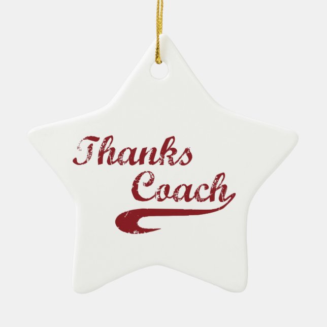 Thanks Baseball Coach Large Grunge Baseball Ceramic Tree Decoration (Front)