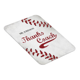 Thanks Baseball Coach Large Grunge Baseball Magnet