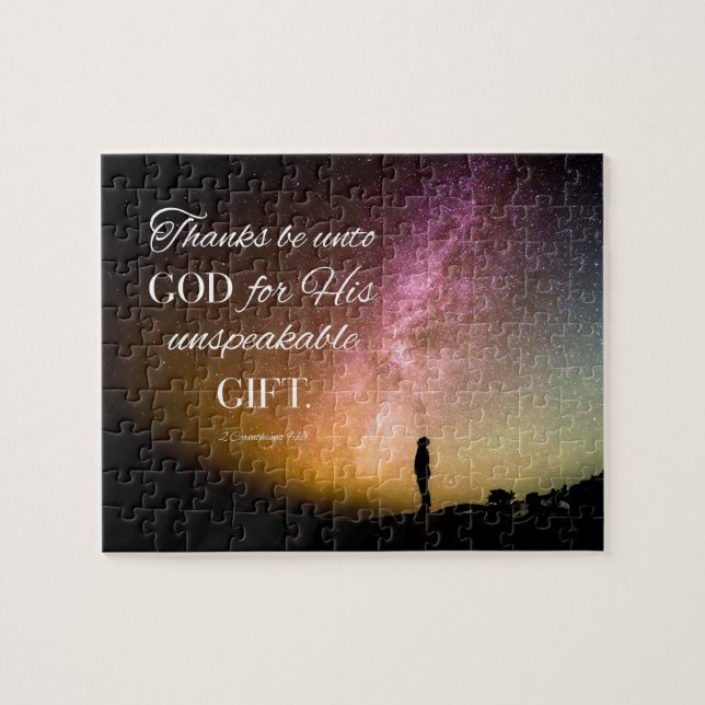 Thanks be unto God - 2 Cor. 9:15 Jigsaw Puzzle (Horizontal)