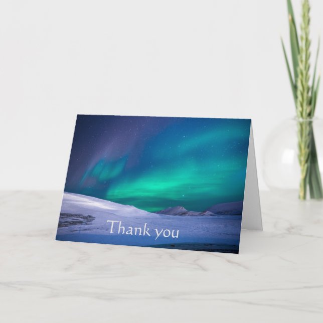 Thanks Beautiful Northern lights Winter Scripture Card (Front)