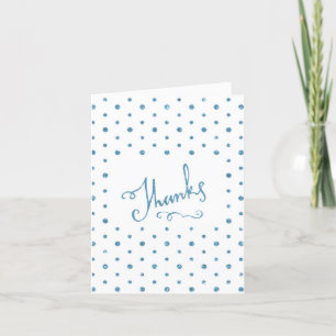 Thanks Blue Sparkle Serif Font Thank You Custom  Card