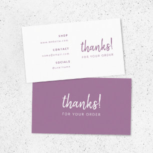 Thanks Business Order   Lilac Purple Insert Card