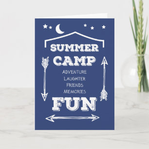 Thanks Camp Counsellor Fun Navy Blue, White Arrows Thank You Card