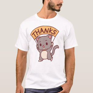 Thanks Cat – Cute Gratitude Cat T-Shirt