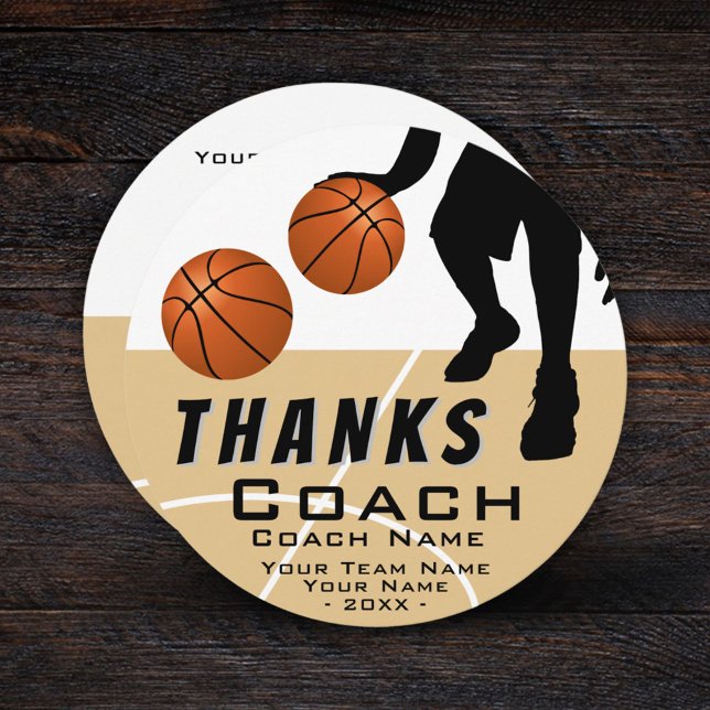 Thanks Coach Basketball Player Thank You Card (Creator Uploaded)