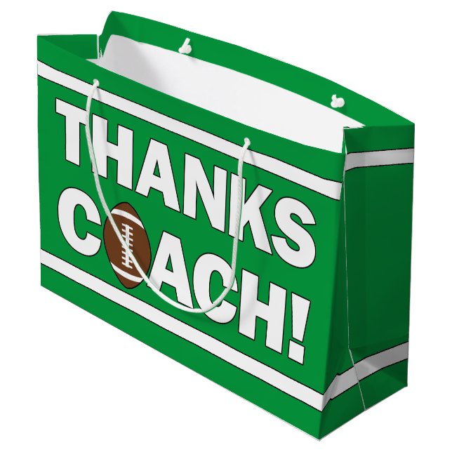 THANKS COACH! Football Coach's Team Sports Large Gift Bag (Back Angled)