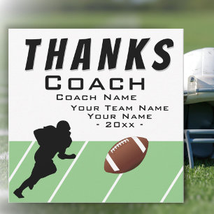 Thanks Coach Football Player Extra Size  Thank You Card