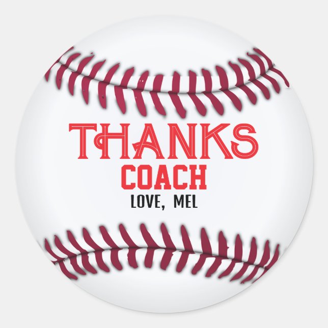 Thanks Coach from  Classic Round Sticker (Front)