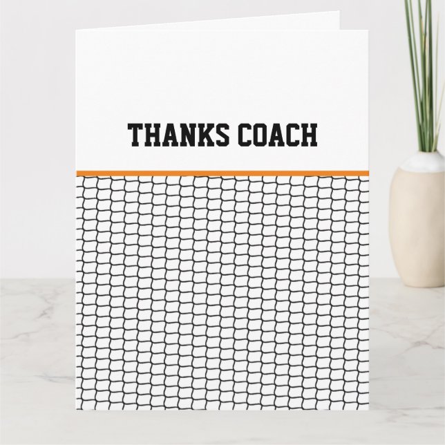 Thanks Coach Lacrosse Net Orange Cage Card (Front)