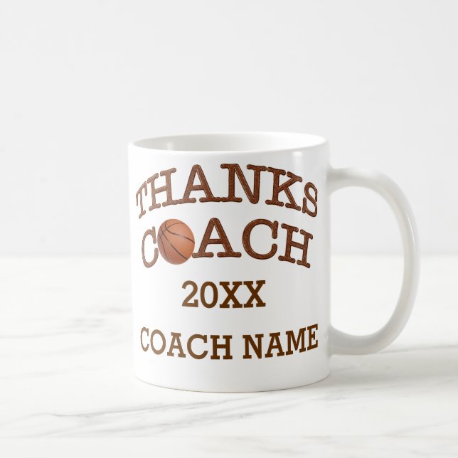 Thanks Coach Personalised Basketball Mugs (Right)
