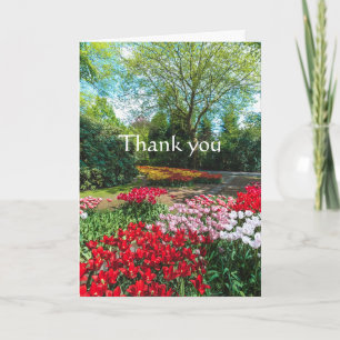 Thanks Colourful Garden Tulips Dutch Flowers  Card