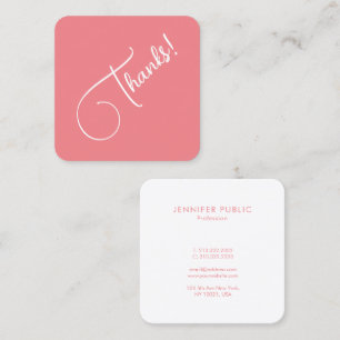 Thanks Custom Trendy Elegant Modern Template Square Business Card