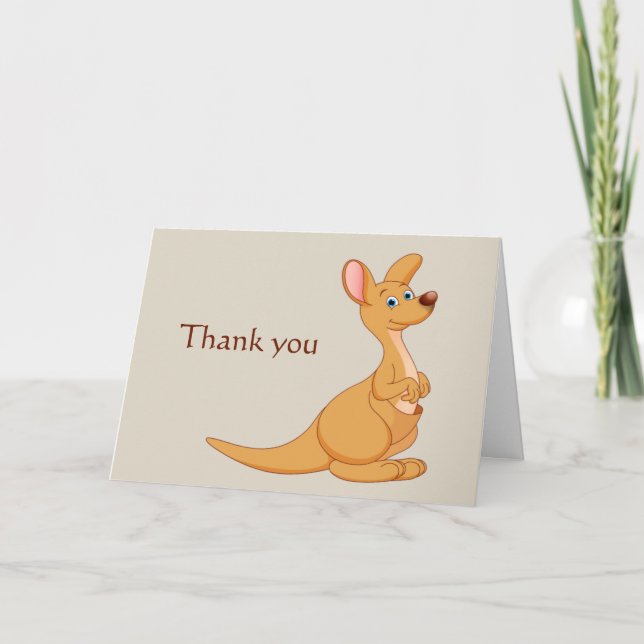 Thanks Cute Australian Kangaroo Animal & Scripture Card (Front)