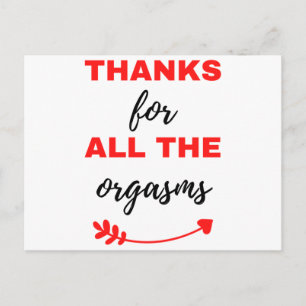 Thanks For All The Orgasms Black Holiday Postcard