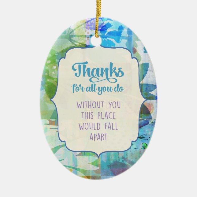 Thanks for All You Do Ceramic Tree Decoration (Front)