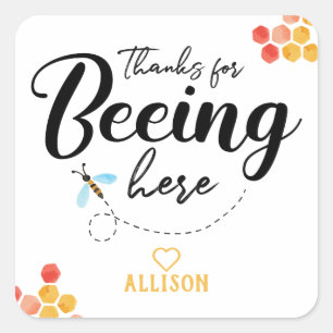 Thanks for Beeing Here Personalised Sticker