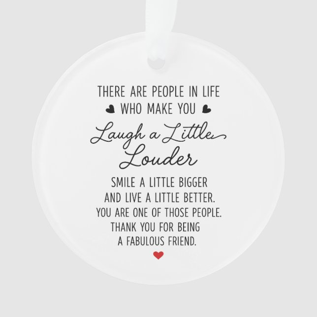 Thanks for being a fabulous friend ornament (Front)