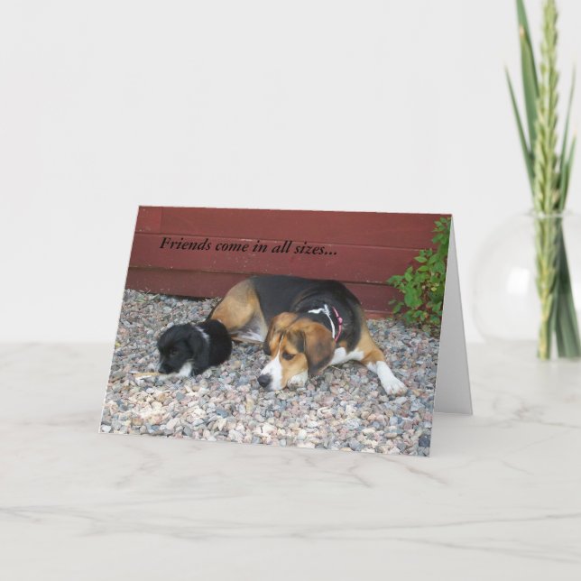Thanks For Being A Friend Beagle Greeting Card (Front)