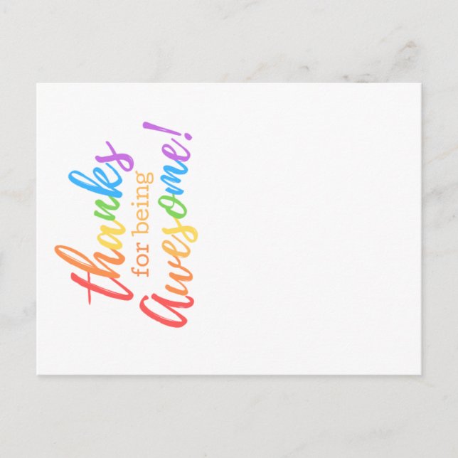 Thanks for being awesome holiday postcard (Front)