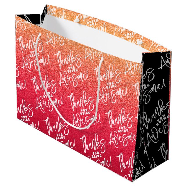 Thanks for Being Awesome! World Compliment Day Large Gift Bag (Back Angled)