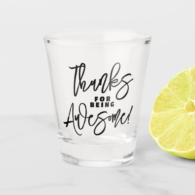Thanks for Being Awesome! World Compliment Day Shot Glass (Front)