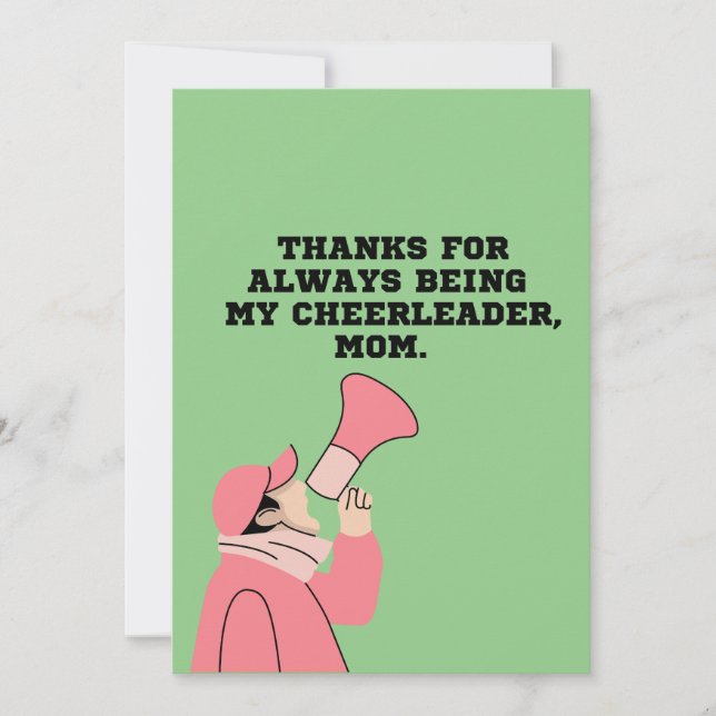 THANKS FOR BEING MY CHEERLEADER MOM CARD (Front)