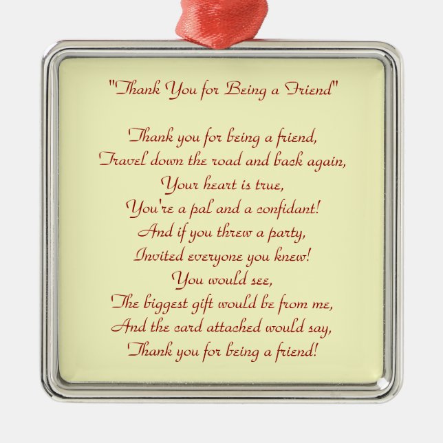 Thanks for Being My Friend - Ornament (Front)