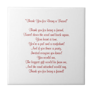 Thanks for Being My Friend - Tile / Trivet