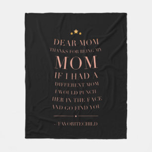Thanks for being my mum funny mothers day present fleece blanket