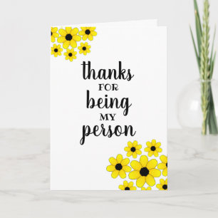 Thanks for being my person card