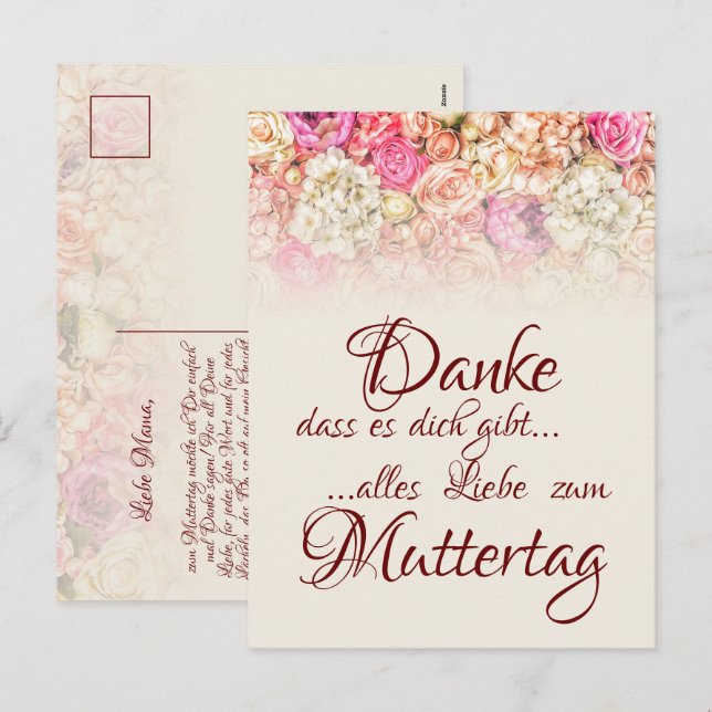 Thanks for being there - Mother's Day Holiday Postcard (Front/Back)