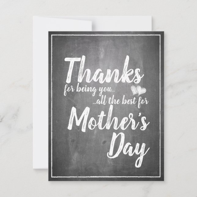 Thanks for being you! Mother's Day Chalkboard (Front)