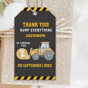 Thanks for Building Memories – Construction Party Gift Tags