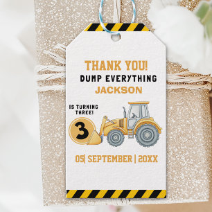 "Thanks for Building Memories –Construction Party Gift Tags