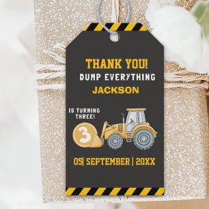 Thanks for Building Memories – Construction Party Gift Tags